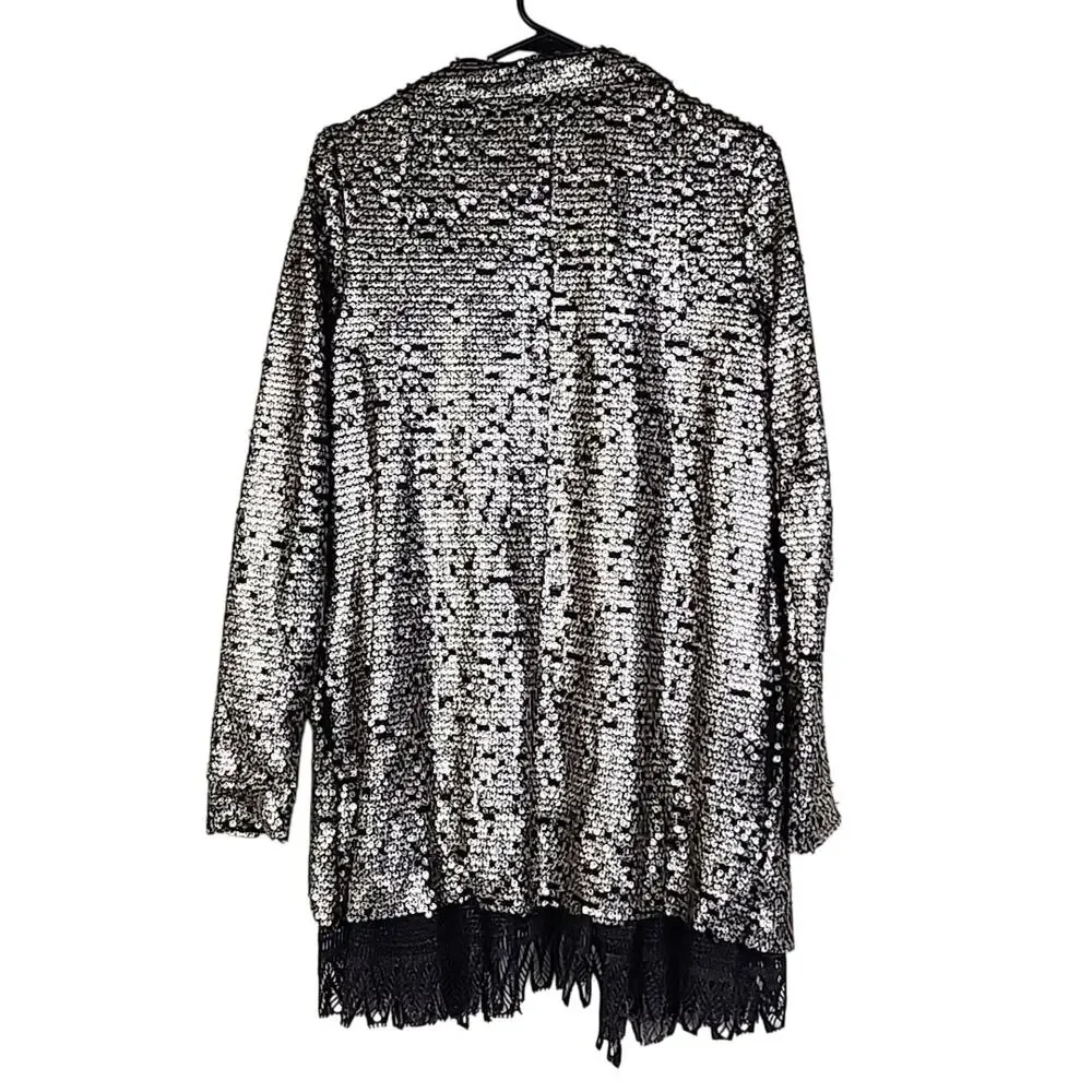 Free People Stardust Tarnished Sequin Lace XS Coat Jacket